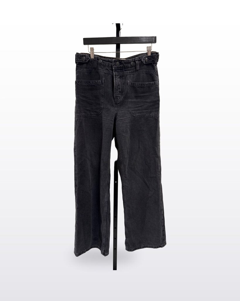 Free People We The Free Black Washed Straight Leg Jeans sz 29