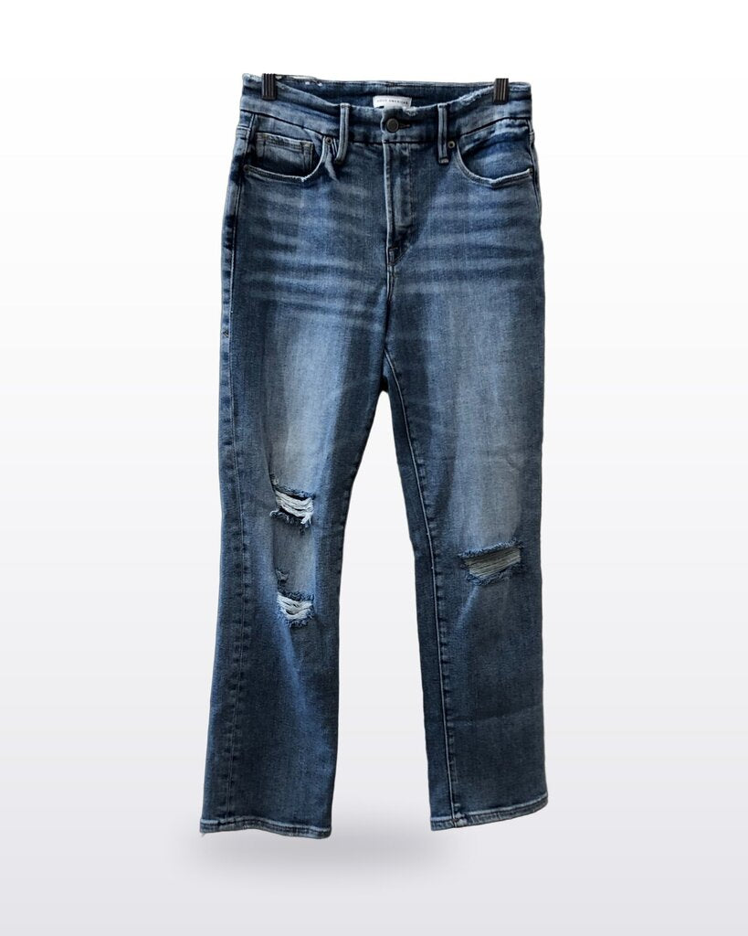 Good American Distressed Straight Leg Jeans sz 6 / 28