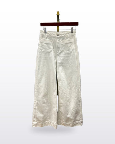 PAIGE White Wide-Leg Denim Jeans sz 26