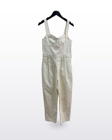 & Other Stories Cream Sleeveless Bustier Denim Jumpsuit sz 12
