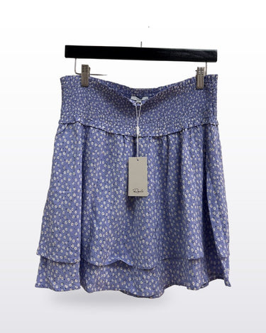 Rails Addison Sky Blue Daisies Smocked Tiered Mini Skirt sz L