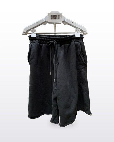 SPRWMN Black Raw Hem Drawstring Sweat Shorts sz S