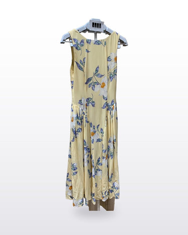 Reformation Yellow Floral Sleeveless Midi Dress sz 6