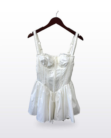 The Vintage Shop White Corset Babydoll Mini Dress sz S