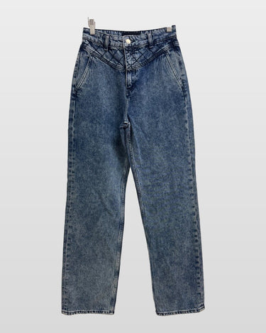 The Kooples Naomy Quilted Yoke Wide Leg Jeans sz 26