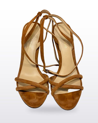 Veronica Beard Brown Suede Lace-Up Wedge Sandals sz 7.5