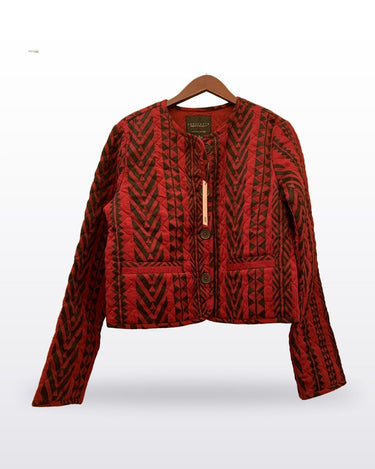 Sanctuary Red & Black Quilted Geometric Jacket sz S