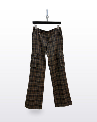 Miaou Brown Plaid Elias Cargo Pants sz XS