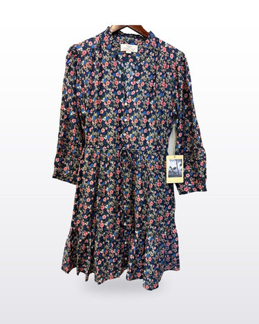 Trovata Birds of Paradis Floral Print Tiered Mini Dress sz LARGE