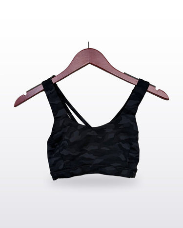 Lululemon Heritage 365 Camo Deep Coal Multi Free to Be Serene Sports Bra sz 2