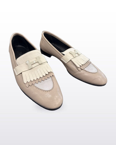 Hermès Leather Royal Fringe H Loafers sz 40