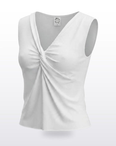 With Jéan White Sleeveless Twist Front Top sz M