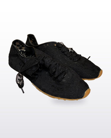 Jeffrey Campbell Black Lace Sneaker Flats sz 8