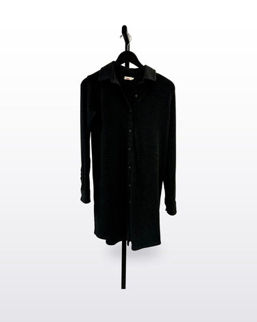 Faherty Black Long-Sleeve Shirt Dress sz XS
