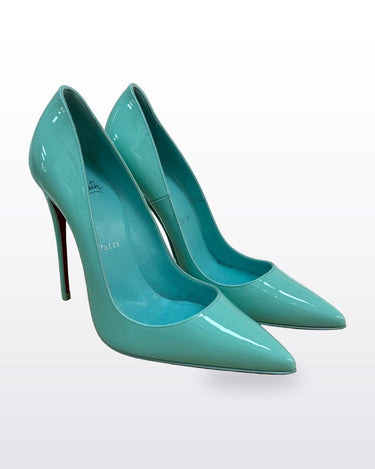 Christian Louboutin Mint Green Patent Leather Pumps sz 37.5