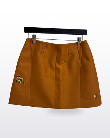 Romy Embroidered A-Line Mini Skirt sz S