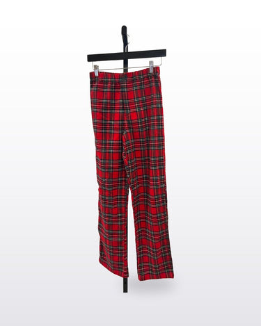 Brandy Melville Red Plaid Wide-Leg Pants sz XS