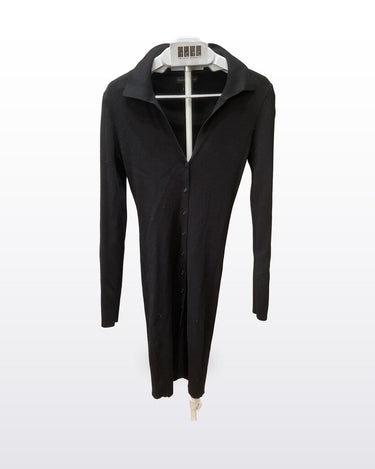 House of Harlow 1960 Black Ribbed Button-Front Cardigan sz M