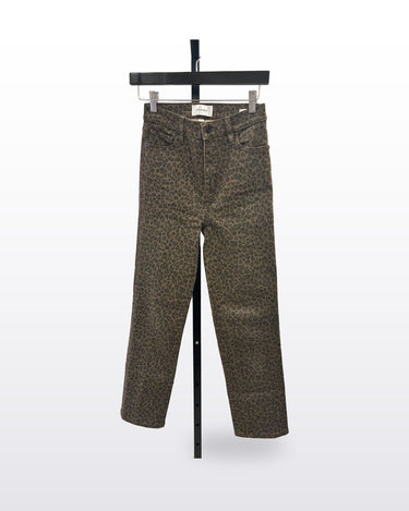 Frame Leopard Print Straight Leg Jeans sz 24