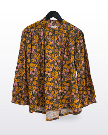 Birds of Paradis by Trovata Floral Long Sleeve Blouse sz MEDIUM