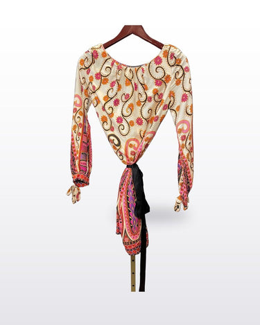 Milly Multi-Color Paisley Long Sleeve Top sz 4