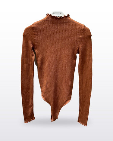 Free People Intimately Long Sleeve Mock Neck Textured Bodysuit sz XS/S