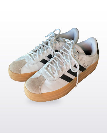 adidas VL Court Bold Platform Sneakers in White/Black/Gum sz 8.5