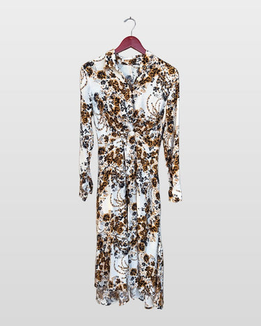 Free People Floral Print Long Sleeve Midi Dress sz 0