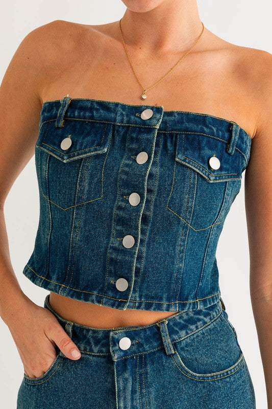 Zandaya Denim Top