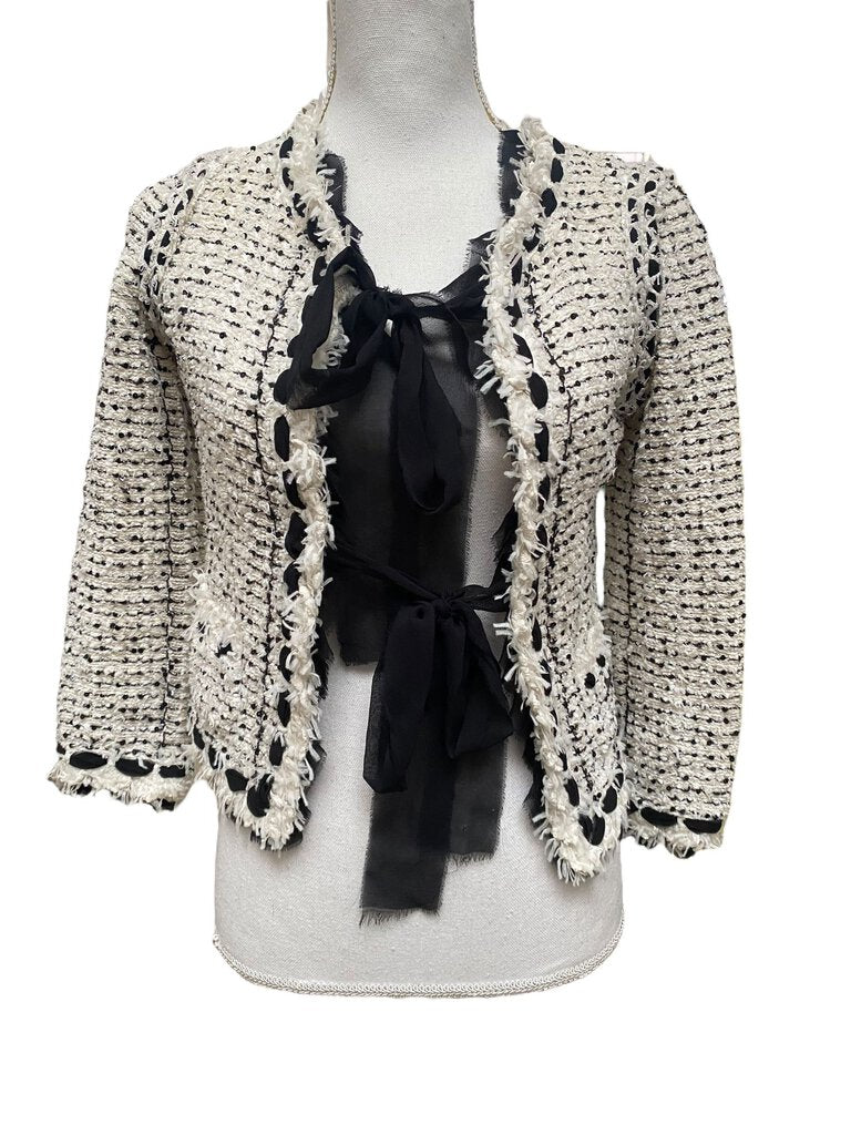 Chanel Tweed Tie Jacket- U.S. 0 / FR. 34