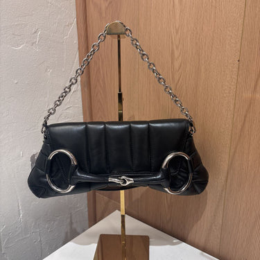 Gucci Leather Chain Horsebit Bag