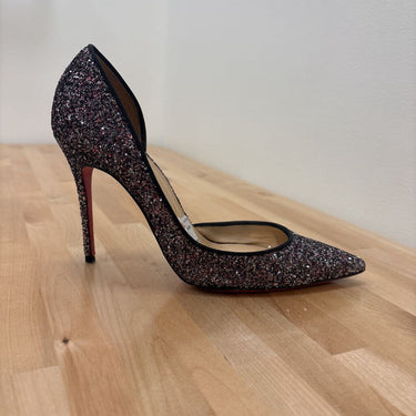 Christian Louboutin Glitter Pointed Toe Pumps- Size 37.5 ( Includes Box )