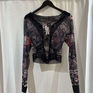 Vivienne Tam Mesh Print Top - Size Small