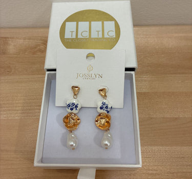 NEW Josslyn Floral Pearl Drop Earrings