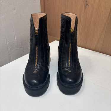 Gucci Nappa Rhombus Quilted Ankle Booties - Size 36