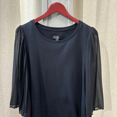 Jason Wu Black Pleated Sleeve Blouse