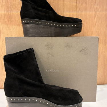 Rick Owens Suede Platform Sock Clogs Size 39