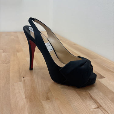 Christian Louboutin Satin Peep Toe Pumps- Size 38.5