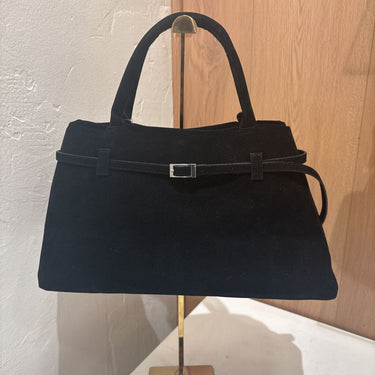 Black Suede Tote Bag NEW