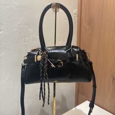 Black Vegan Leather with Gold Hardware | NEW