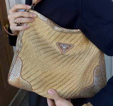 Prada Python Trim Tote