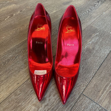 Christian Louboutin red reflective monochrome pump size 40