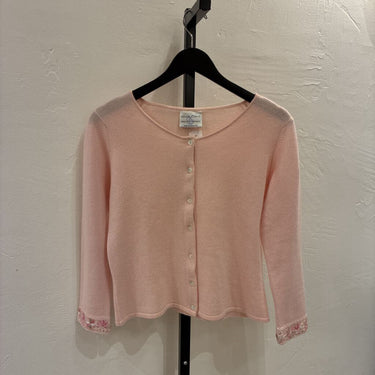 Helen David Pink Embroidered Cuff Sweater