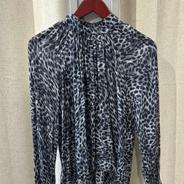 Bella Dahl Grey Animal Print Blouse