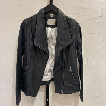 Soia + Kyo leather/denim w/zip slvs
