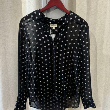 L'Agence Metallic Heart Print Blouse