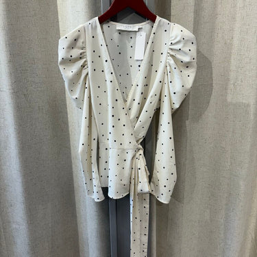 ASTR Polka Dot Wrap Top