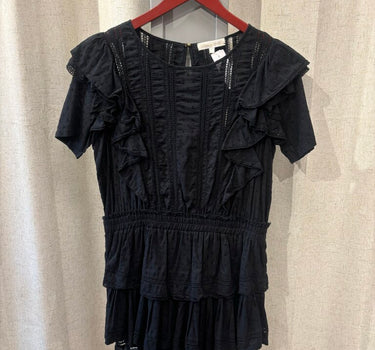 LoveShackFancy Black Ruffle Dress