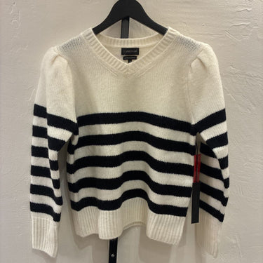 Carbon 38 NWT Striped V- Neck Sweater