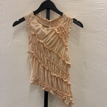 Free People Asymmetrical Smocked Top Size Medium